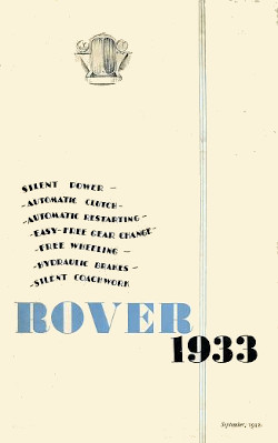 Rover Brochure 1933