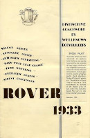 1933 Rover Brochure