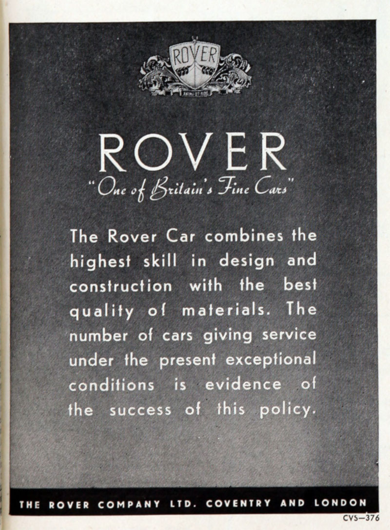 Werbung Rover P2 1944-05-26