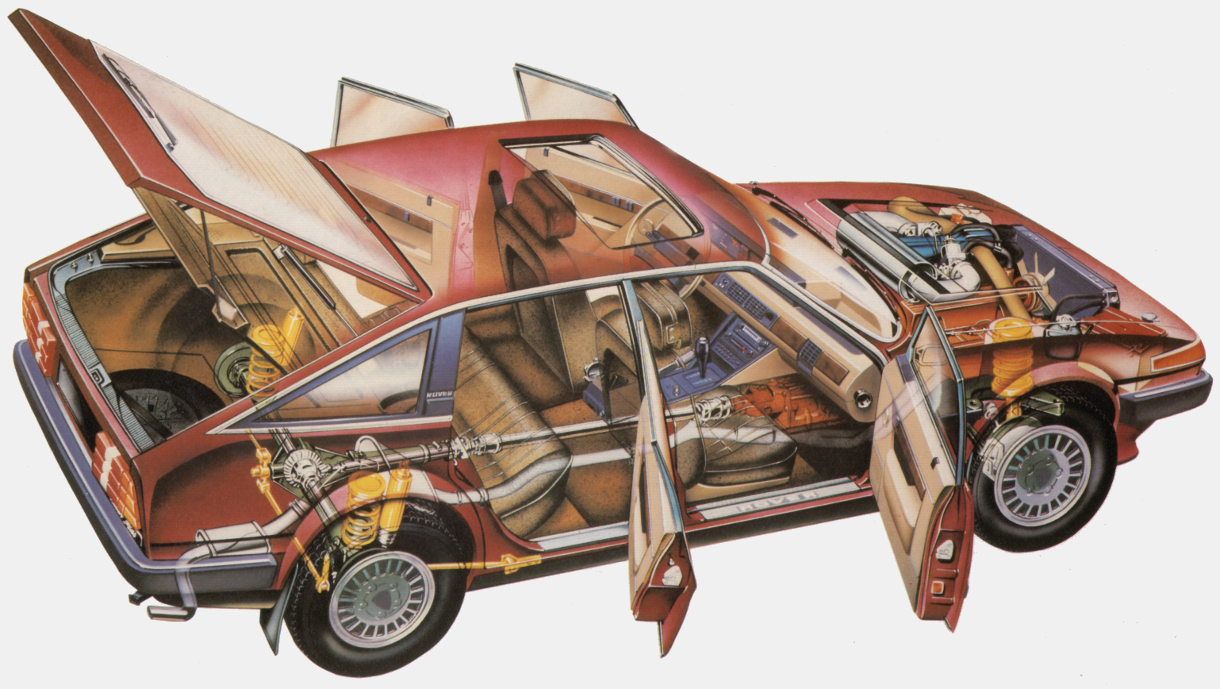 1982 ROVER SD1 3500 Mark II als Schnittbild