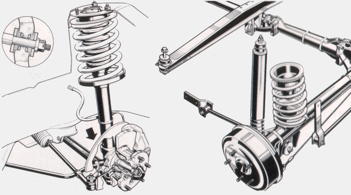 ROVER SD1 Vorderradaufhängung und Hinterachse